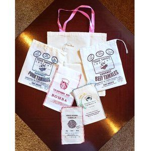 Set of 6 Canvas Sacks - Great Gift Wrappers!